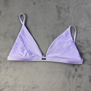 FAE Bikini Top Womens Large Lavender Purple Triangle Swimwear Adjustable Straps